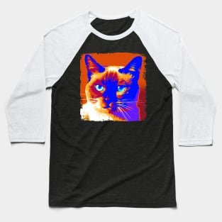 Snowshoe Pop Art - Cat Lover Gift Baseball T-Shirt